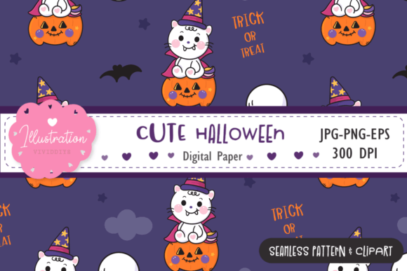 Cute Halloween Cat Seamless Pattern: A Versatile Design for Creative Projects