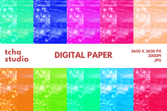 Flat Watercolor Digital Papers for Creative Projects