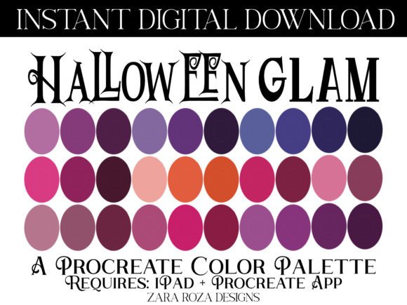 Halloween Glam Procreate Color Palette: Elevate Your Digital Art with Classy, Spooky Tones