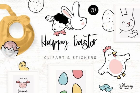 Happy Easter Clipart and Stickers Bundle: A Modern Twist on a Timeless Celebration