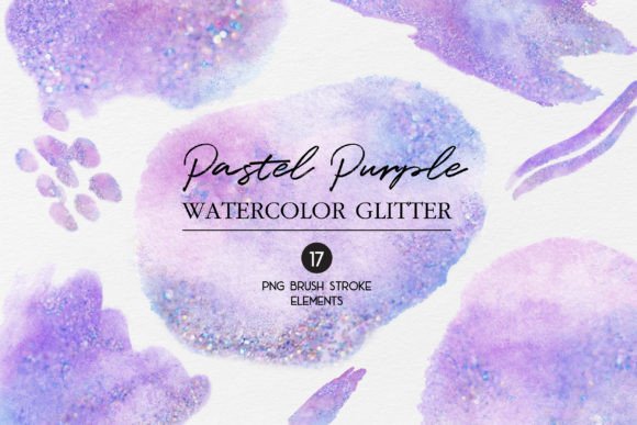 Pastel Purple Watercolor Glitter Brush Stroke: A Versatile Design Element for Creative Projects